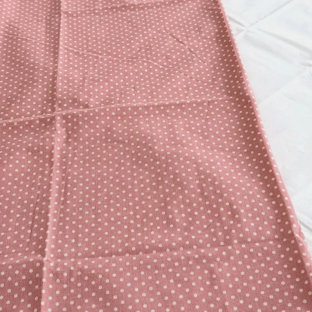 Vtg Cranston Handmade Cottagecore Peach Calico Tablecloth Farmhouse Small Print